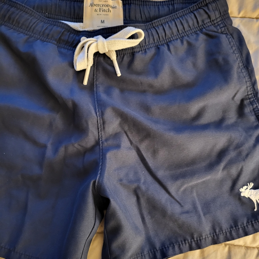 Navy Blue Swim Shorts with White Mesh Lining